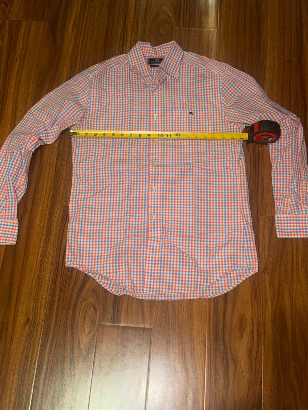 Vineyard Vines Pink and Blue Gingham Long-Sleeve Button Shirt